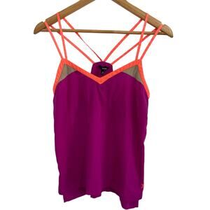 Hurley Strappy Tank Top Racer Back Womens Small Purple Neon Orange